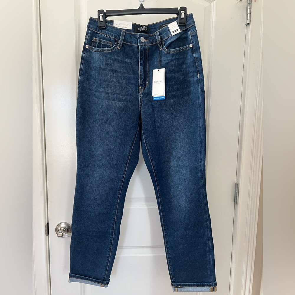 Judy Blue COOL SUMMER Hi-Rise Cool Denim Cuffed Boyfriend Jeans Size 9/29